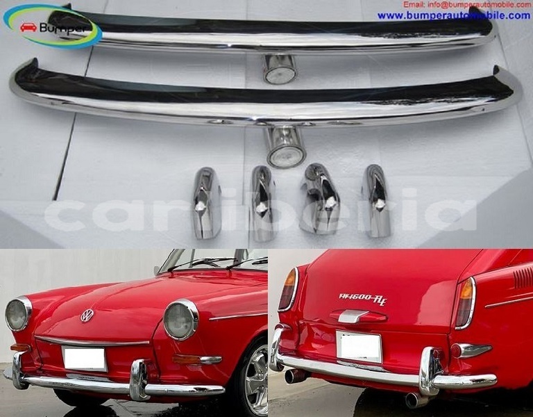 Big with watermark volkswagen type 3 stainless steel bumpers 1963 1969 1 